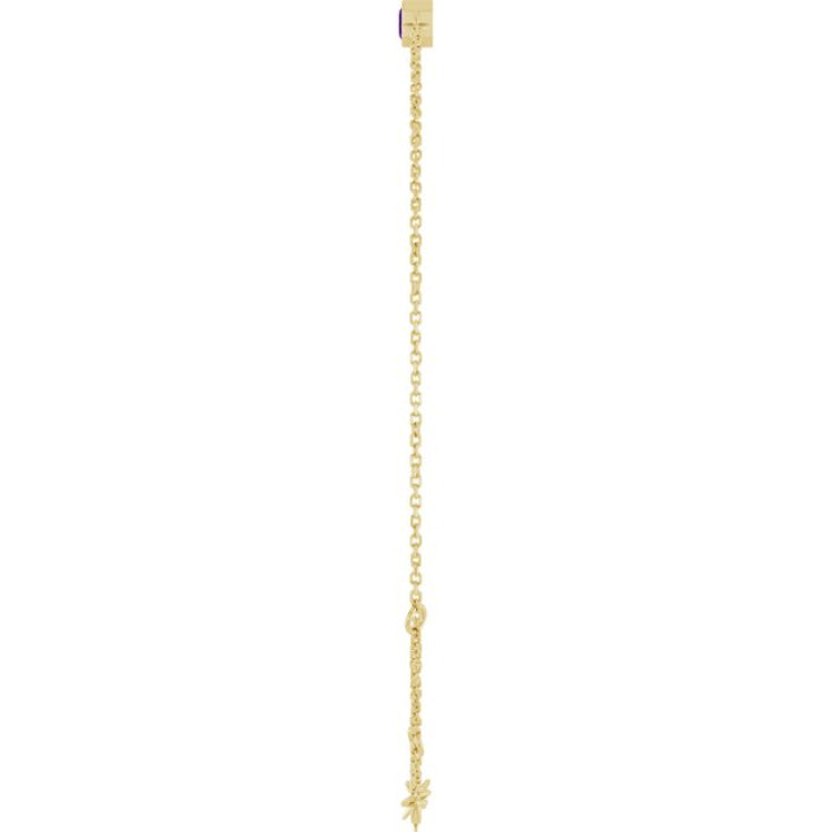14K Yellow Gold Natural Amethyst 6 1/2-7 1/2" Bracelet