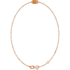 14K Rose Gold Natural Citrine 6 1/2-7 1/2" Bracelet