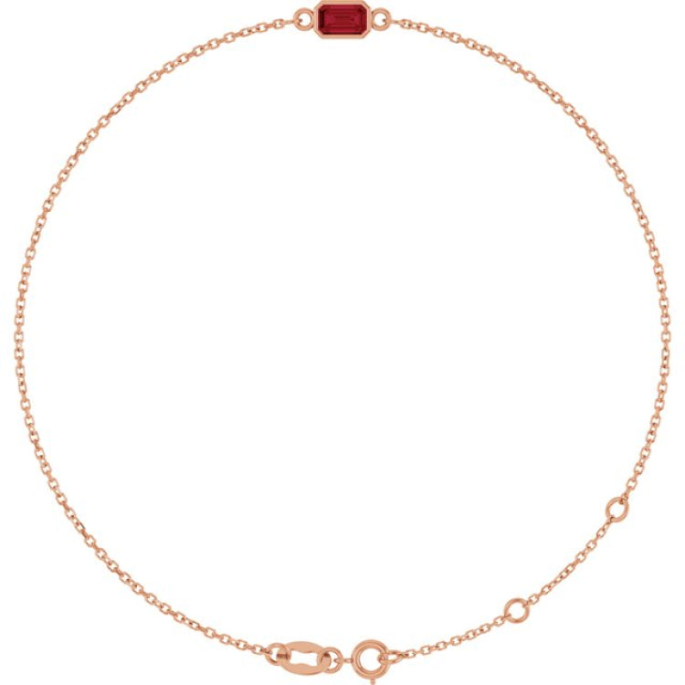 14K Rose Gold Lab-Grown Ruby 6 1/2-7 1/2" Bracelet