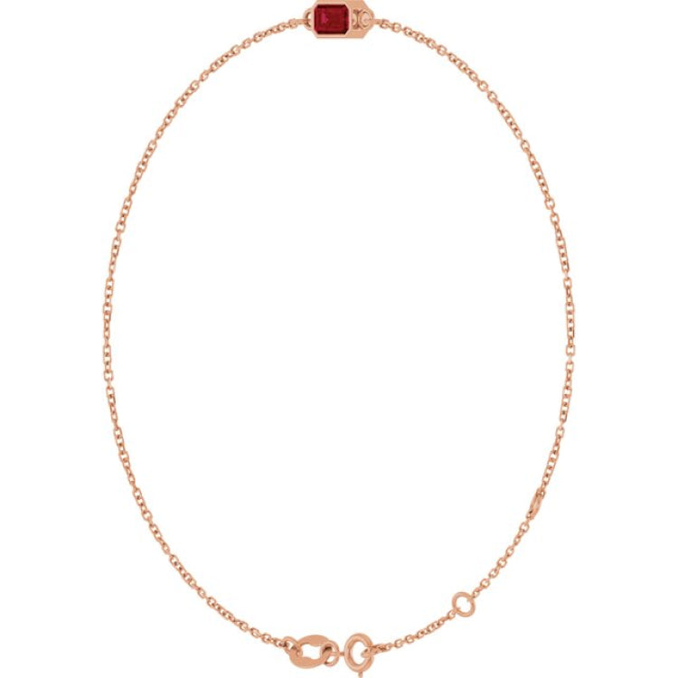 14K Rose Gold Lab-Grown Ruby 6 1/2-7 1/2" Bracelet