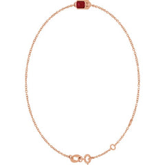 14K Rose Gold Lab-Grown Ruby 6 1/2-7 1/2" Bracelet