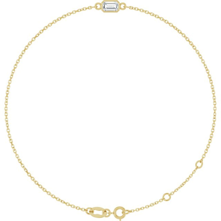 14K Yellow Gold Natural Diamond 6 1/2-7 1/2" Bracelet