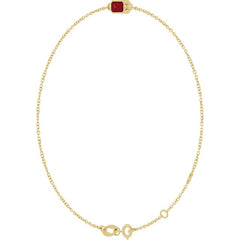 14K Yellow Gold Lab-Grown Ruby 6 1/2-7 1/2" Bracelet