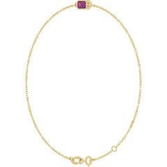 14K Yellow Gold Natural Pink Tourmaline 6 1/2-7 1/2" Bracelet