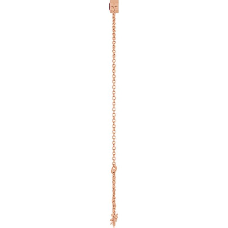 14K Rose Gold Natural Ruby 6 1/2-7 1/2" Bracelet