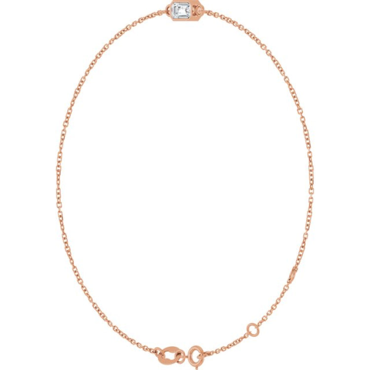 14K Rose Gold Lab-Grown Diamond 6 1/2-7 1/2" Bracelet