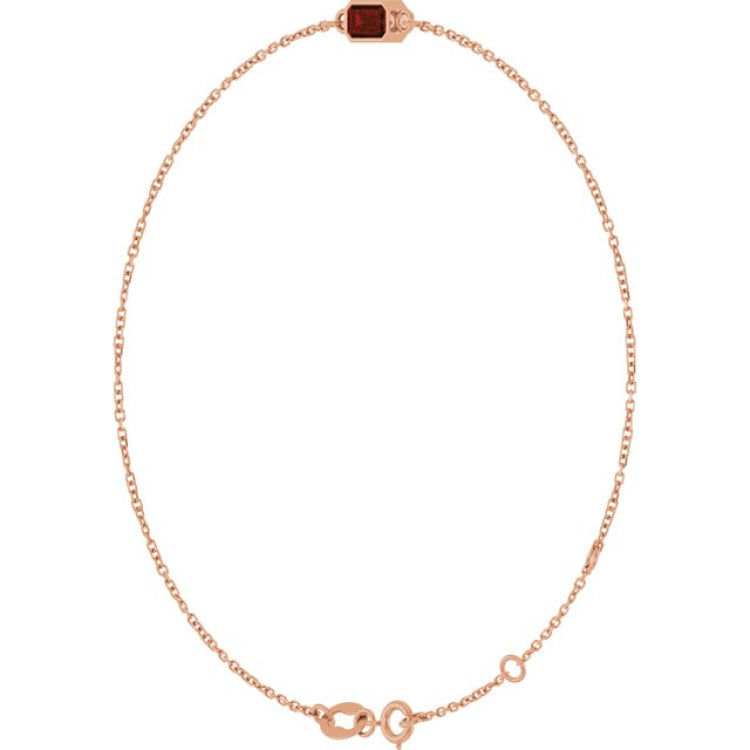 14K Rose Gold Natural Mozambique Garnet 6 1/2-7 1/2" Bracelet