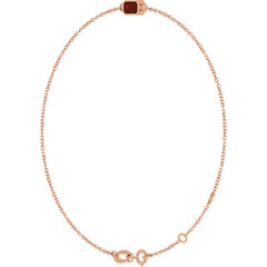 14K Rose Gold Natural Mozambique Garnet 6 1/2-7 1/2" Bracelet