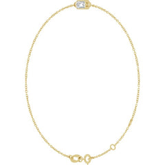 14K Yellow Gold Natural White Sapphire 6 1/2-7 1/2" Bracelet