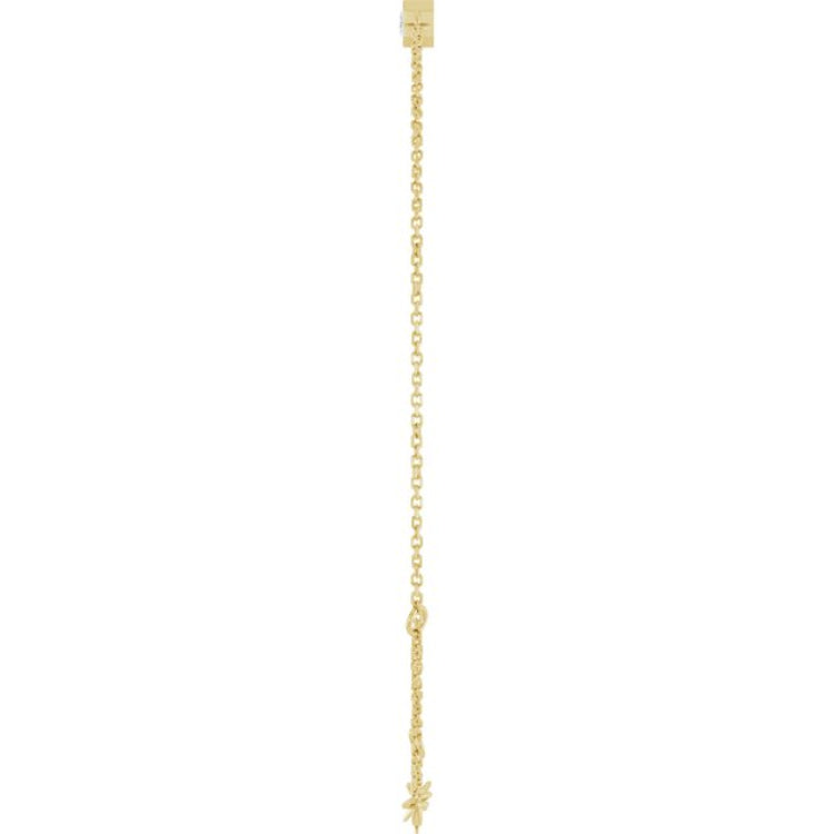 14K Yellow Gold Natural White Sapphire 6 1/2-7 1/2" Bracelet