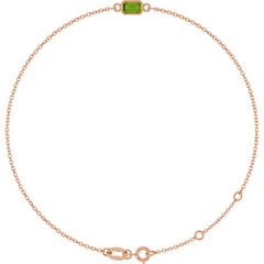 14K Rose Gold Natural Peridot 6 1/2-7 1/2" Bracelet