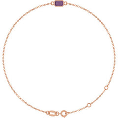 14K Rose Gold Lab-Grown Alexandrite 6 1/2-7 1/2" Bracelet