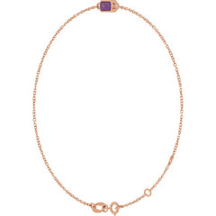 14K Rose Gold Lab-Grown Alexandrite 6 1/2-7 1/2" Bracelet
