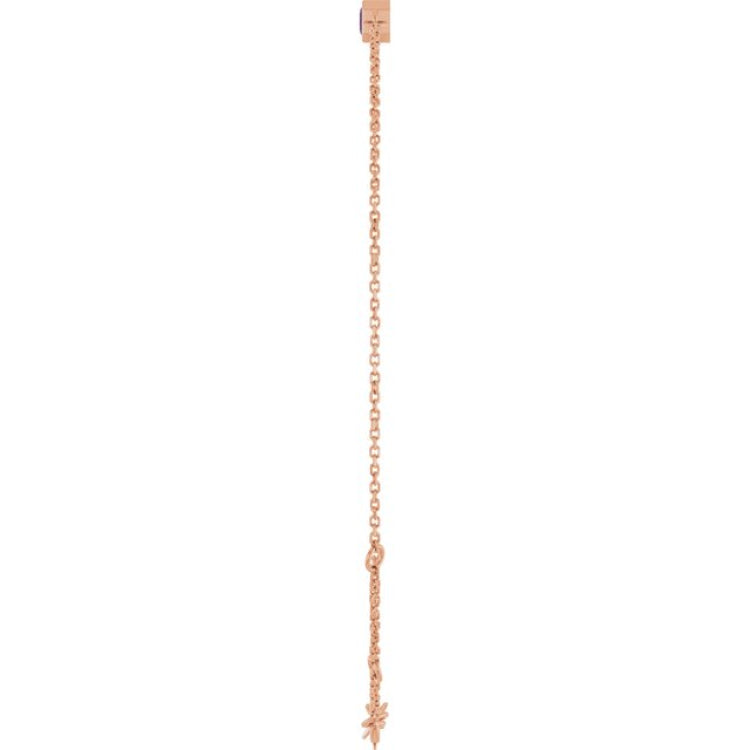14K Rose Gold Lab-Grown Alexandrite 6 1/2-7 1/2" Bracelet