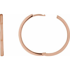 14K Rose Gold Hinged 25 mm Hoop Earring