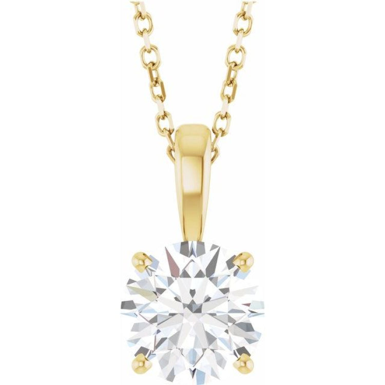 14K Yellow Gold 1 1/2 CT Lab-Grown Diamond 18" Necklace