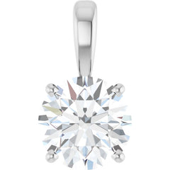 14K White Gold 1 1/2 CT Lab-Grown Diamond Pendant