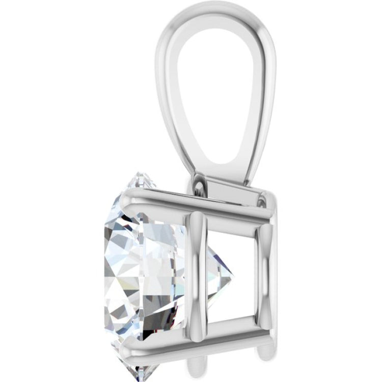 14K White Gold 1 1/2 CT Lab-Grown Diamond Pendant