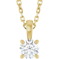 14K Yellow Gold 1/4 CT Natural Diamond 18" Necklace