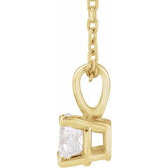 14K Yellow Gold 1/2 CT Natural Diamond 18" Necklace