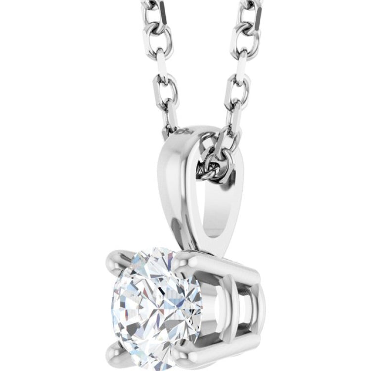 14K White Gold 1/4 CT Lab-Grown Diamond 18" Necklace