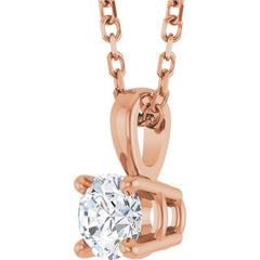 14K Rose Gold 1/4 CT Lab-Grown Diamond 18" Necklace