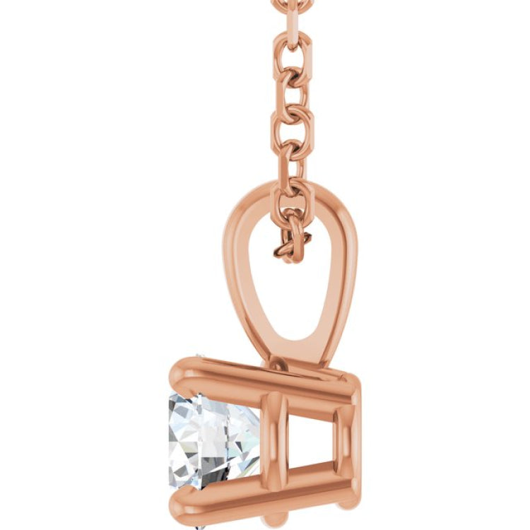 14K Rose Gold 1/4 CT Lab-Grown Diamond 18" Necklace