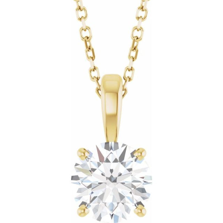14K Yellow Gold 1 1/4 CT Lab-Grown Diamond 18" Necklace