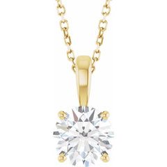 14K Yellow Gold 1 1/4 CT Lab-Grown Diamond 18" Necklace