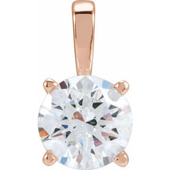 14K Rose Gold 1 1/2 CT Natural Diamond Pendant