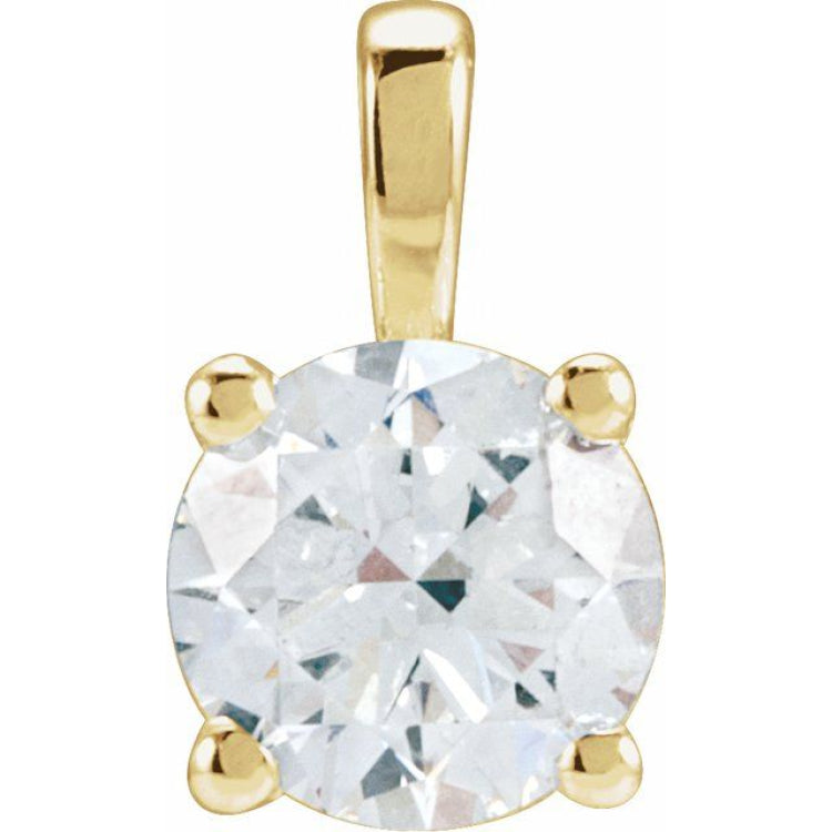 14K Yellow Gold 1 1/2 CT Lab-Grown Diamond Pendant