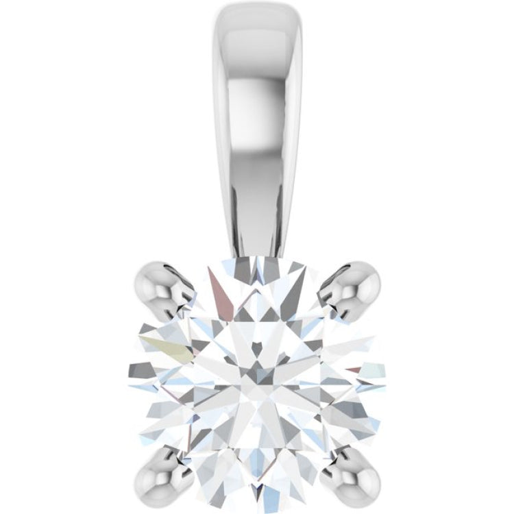 14K White Gold 1/4 CT Lab-Grown Diamond Pendant