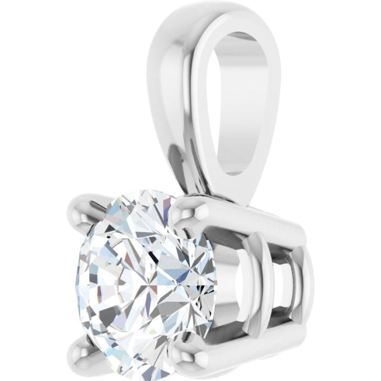 14K White Gold 1/4 CT Lab-Grown Diamond Pendant