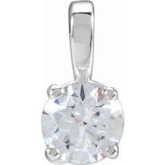 14K White Gold 3/4 CT Lab-Grown Diamond Pendant