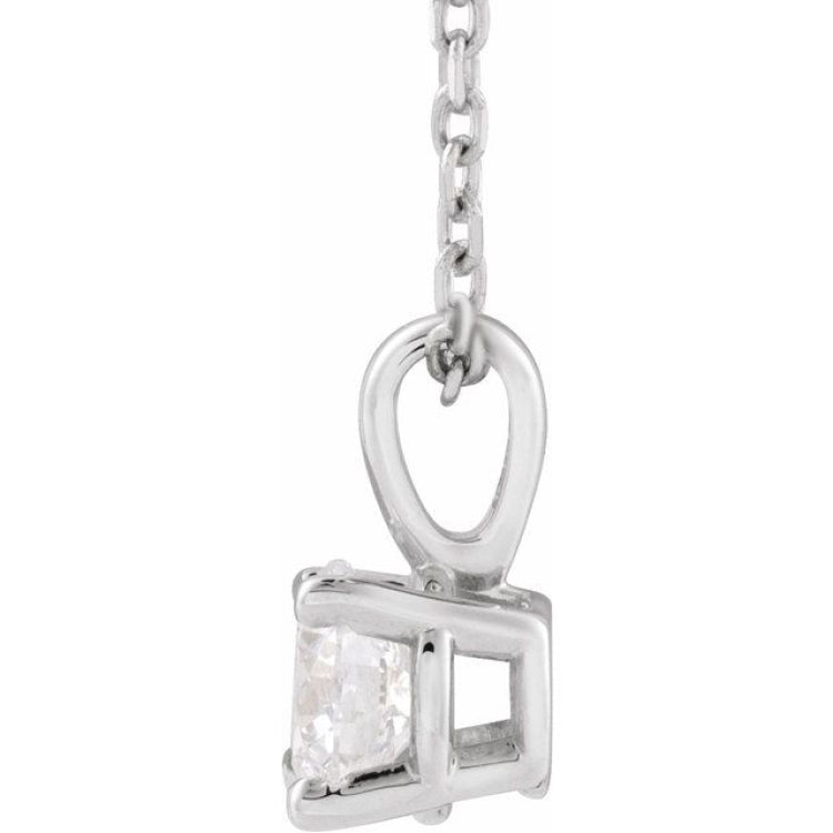14K White Gold 2 CT Natural Diamond 18" Necklace