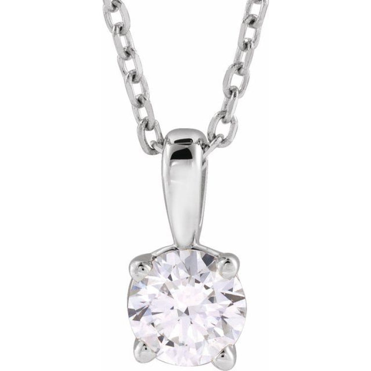 14K White Gold 1 1/2 CT Lab-Grown Diamond 18" Necklace