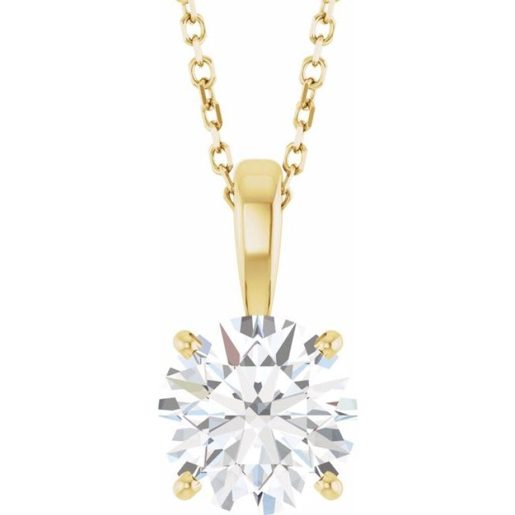 14K Yellow Gold 2 CT Lab-Grown Diamond 18" Necklace