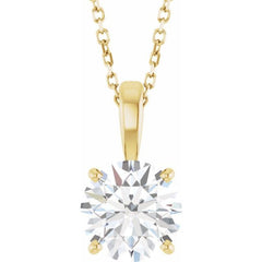 14K Yellow Gold 2 CT Lab-Grown Diamond 18" Necklace