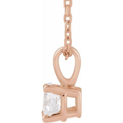 14K Rose Gold 2 CT Lab-Grown Diamond 18" Necklace