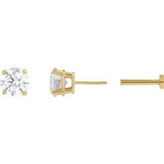 14K Yellow Gold 1/3 CT Lab-Grown Diamond Earring