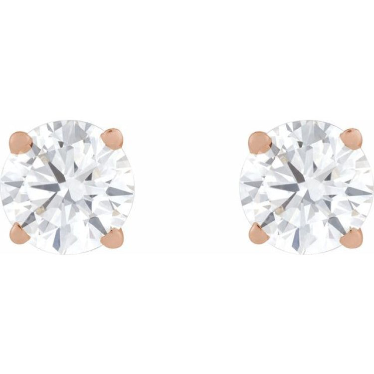 14K Rose Gold 1/3 CT Lab-Grown Diamond Earring