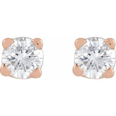 14K Rose Gold .06 CT Natural Diamond Earrings