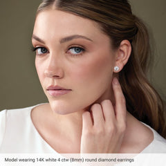 14K Rose Gold Lab-Grown Blue Sapphire Earring