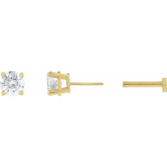 14K Yellow Gold 1/2 CT Natural Diamond Earring