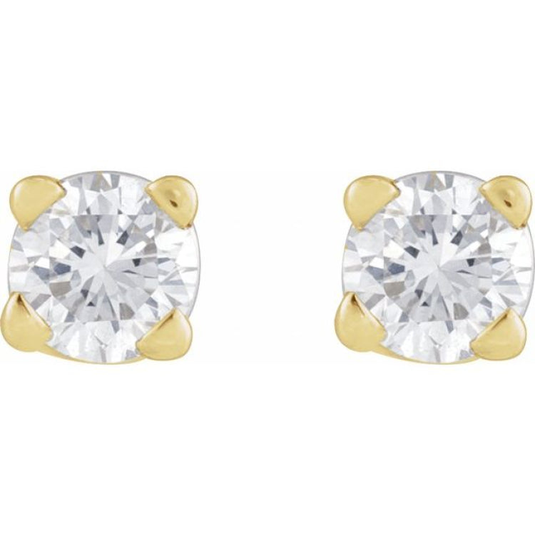 14K Yellow Gold .05 CT Lab-Grown Diamond Earrings