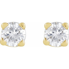 14K Yellow Gold .05 CT Lab-Grown Diamond Earrings