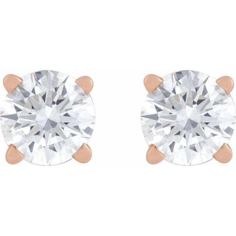 14K Rose Gold 1/2 CT Lab-Grown Diamond Earring