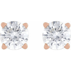 14K Rose Gold 1/2 CT Lab-Grown Diamond Earring