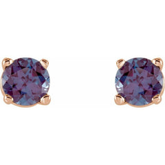14K Rose Gold Lab-Grown Alexandrite Earring