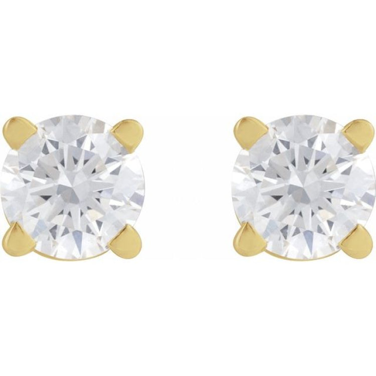 14K Yellow Gold 1/6 CT Lab-Grown Diamond  Earring
